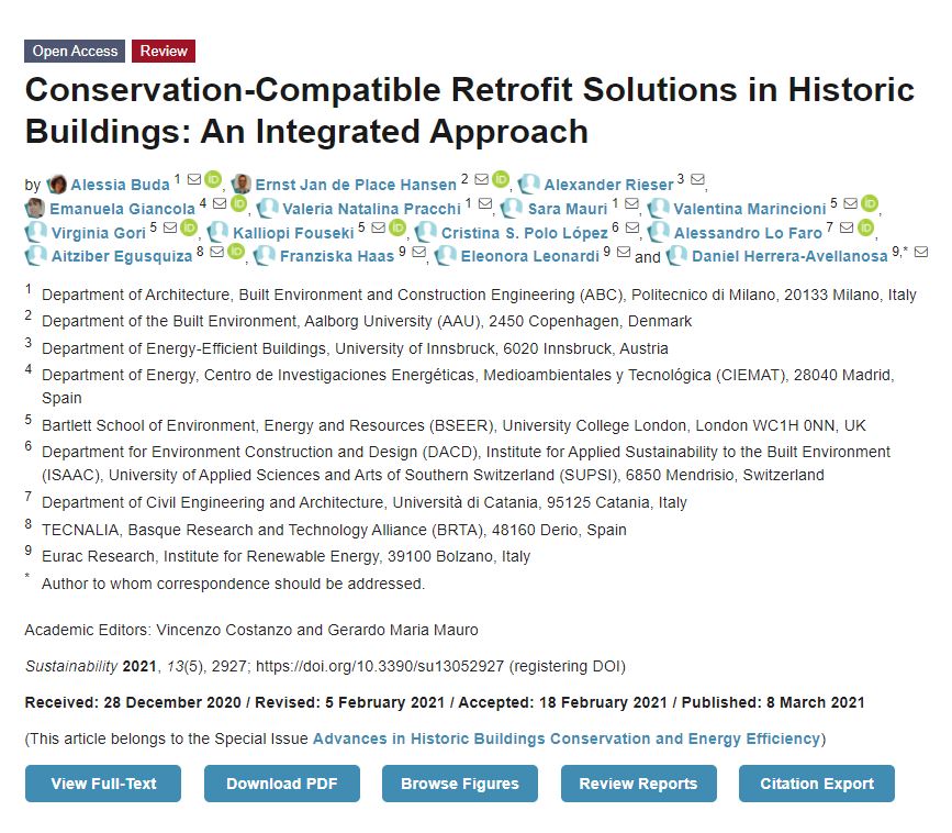 Conservation-Compatible Retrofit Solutions in Historic Buildings: An Integrated Approach